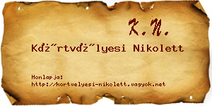 Körtvélyesi Nikolett névjegykártya